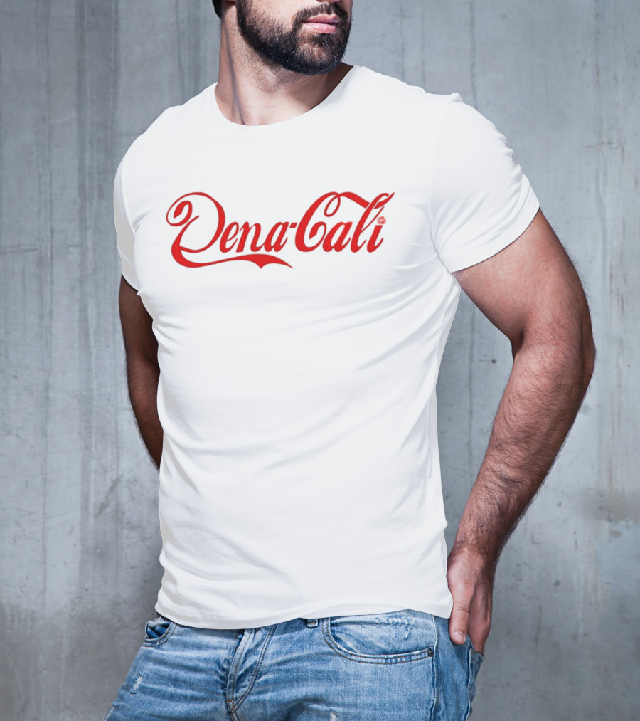 Dena Cali Script Style Text - Red T-Shirt