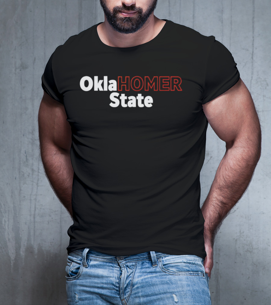 Okla HOMER State Playful Text T-Shirt