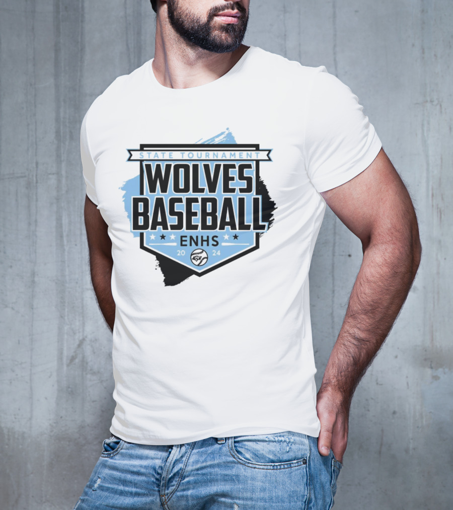 State Tournament ENHS Wolves Baseball T-Shirt