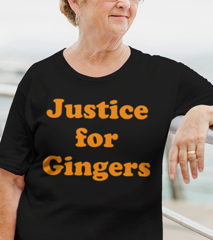 Justice For Gingers Advocacy Message Bold Orange Text T-Shirt