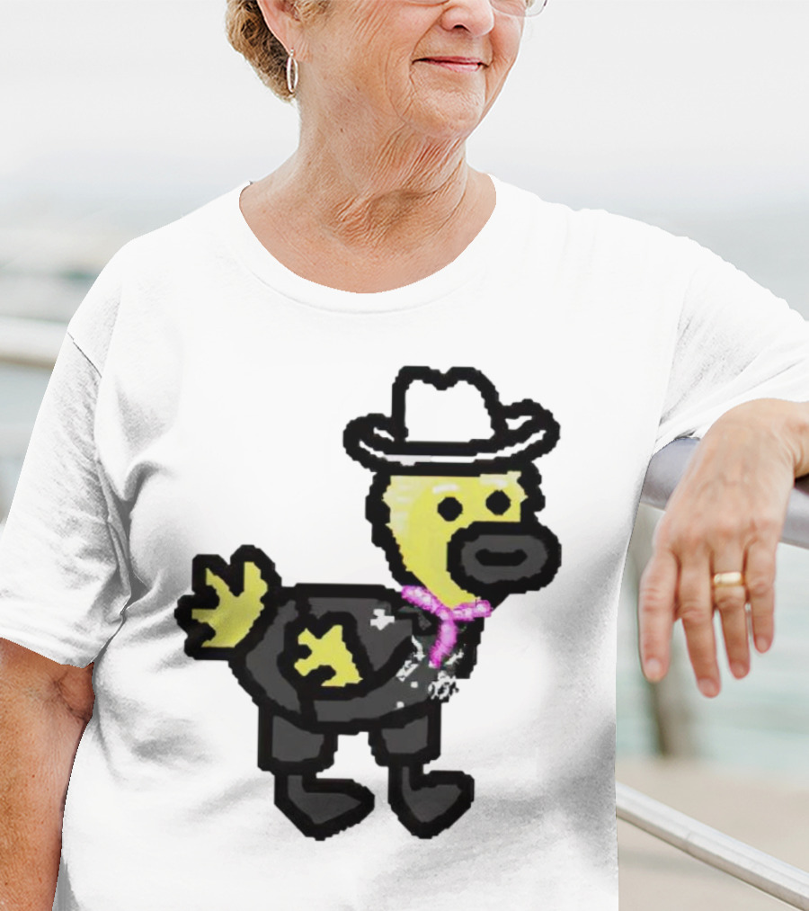 Ken Gosling Pixel Art Cowboy Duck With Hat And Scarf T-Shirt