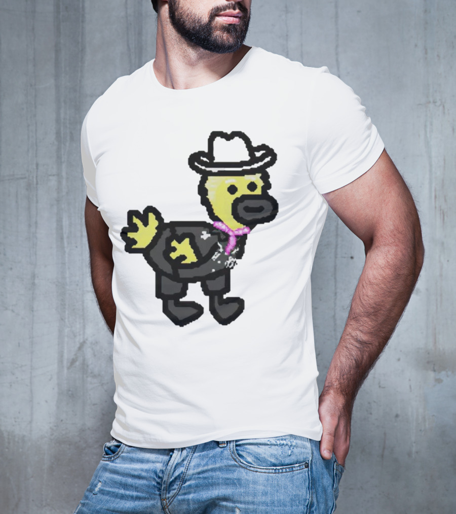 Ken Gosling Pixel Art Cowboy Duck With Hat And Scarf T-Shirt