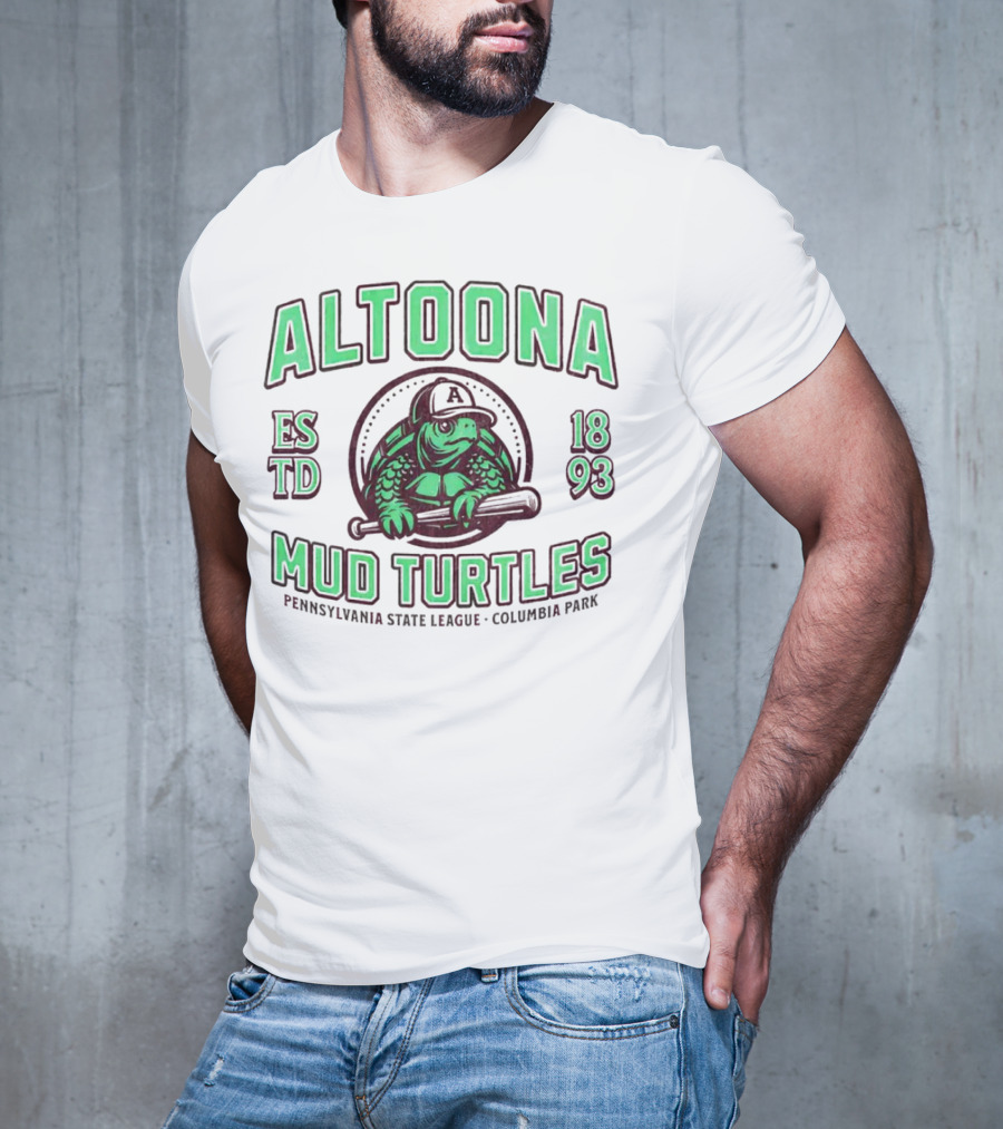 Altoona Mud Turtles Est 1893 Pennsy L A U Columbia Park Baseball T-Shirt