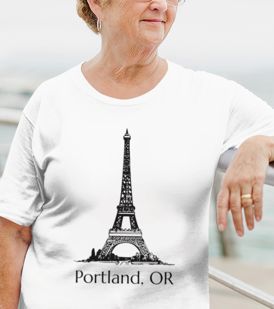 Eiffel Tower Portland OR Paris Landmark Fusion T-Shirt