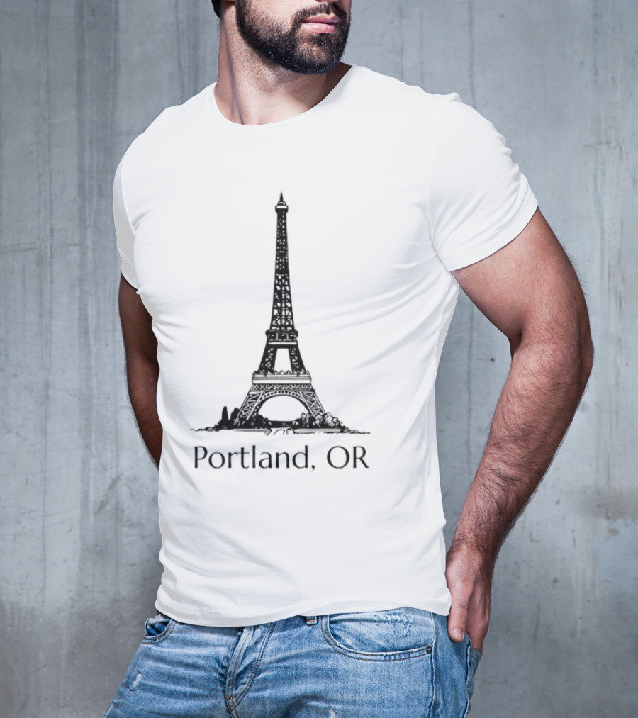 Eiffel Tower Portland OR Paris Landmark Fusion T-Shirt
