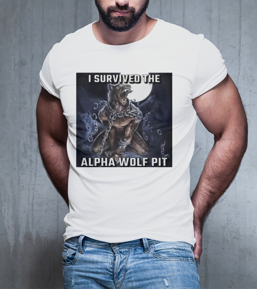 Survived The Alpha Wolf Pit Under Full Moon Chains T-Shirt