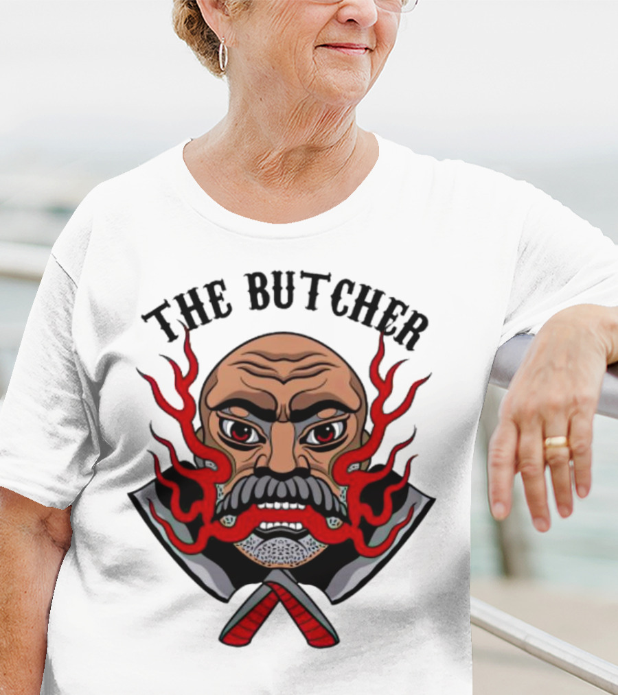 The Butcher Fiery Face With Crossed Cleavers T-Shirt