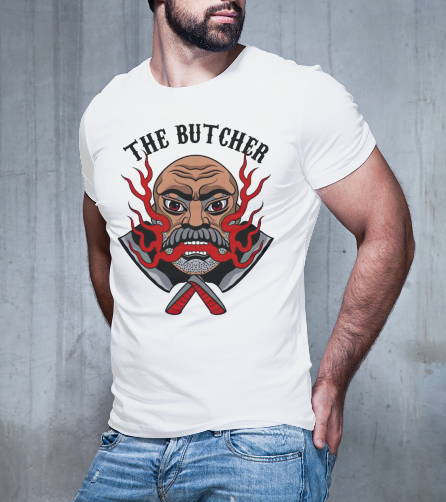 The Butcher Fiery Face With Crossed Cleavers T-Shirt