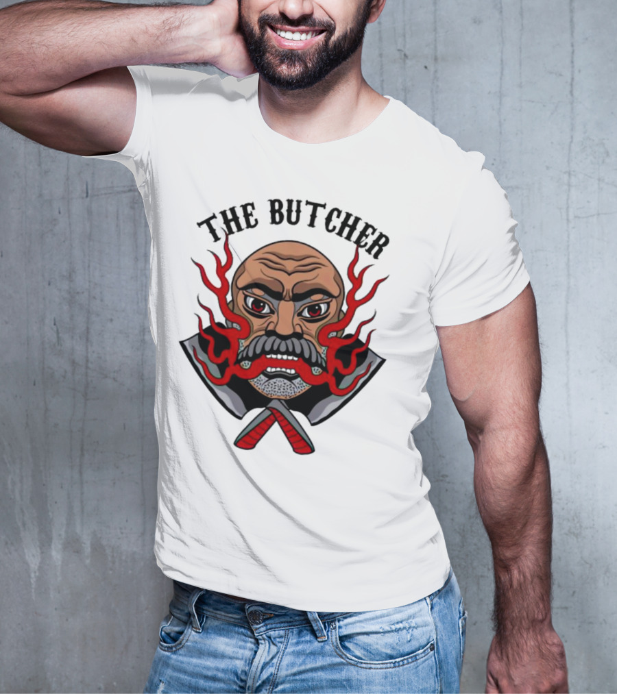 The Butcher Fiery Face With Crossed Cleavers T-Shirt