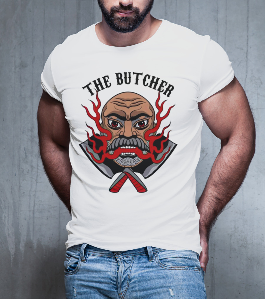 The Butcher Fiery Face With Crossed Cleavers T-Shirt