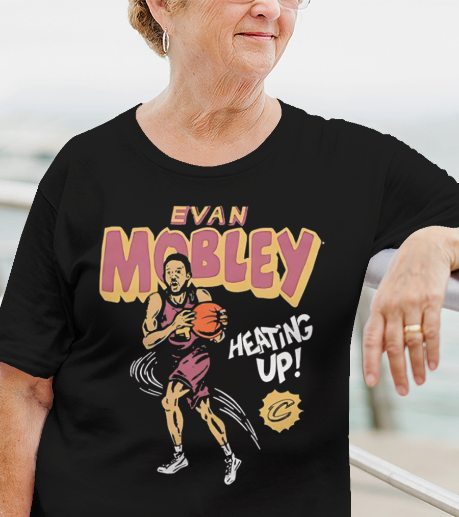 Evan Mobley Heating Up Cleveland Cavaliers Cartoon Basketball Player T-Shirt