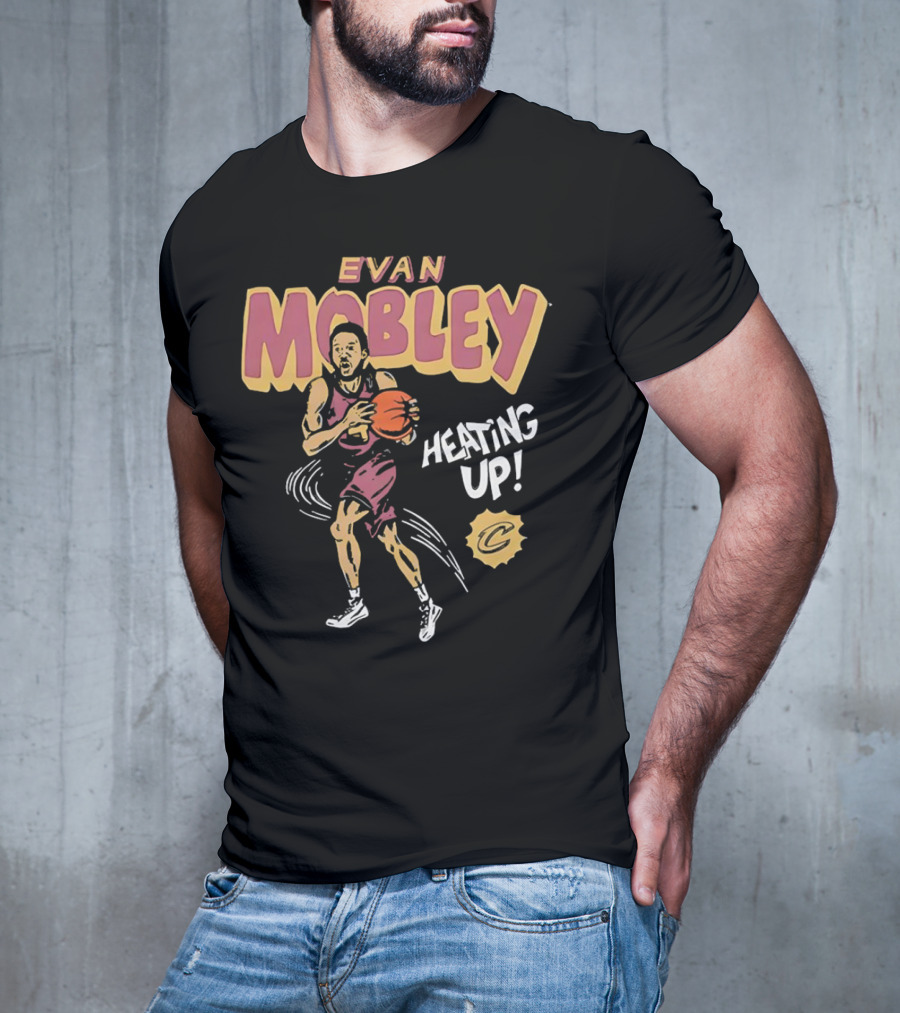 Evan Mobley Heating Up Cleveland Cavaliers Cartoon Basketball Player T-Shirt