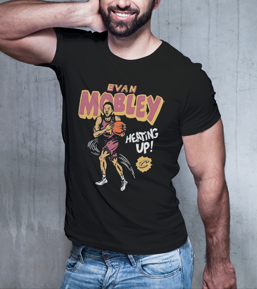 Evan Mobley Heating Up Cleveland Cavaliers Cartoon Basketball Player T-Shirt