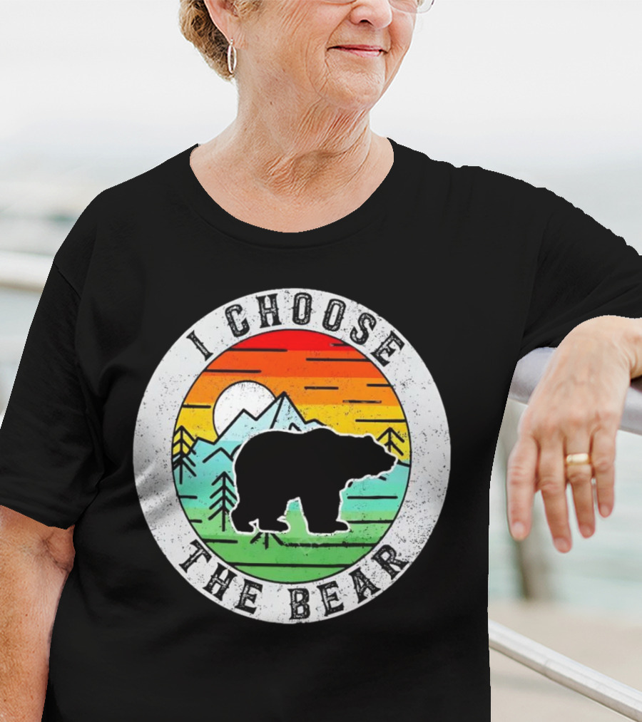 I Choose The Bear Vintage Sunset Mountains T-Shirt