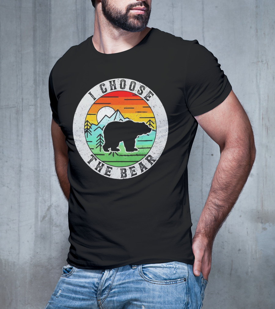 I Choose The Bear Vintage Sunset Mountains T-Shirt
