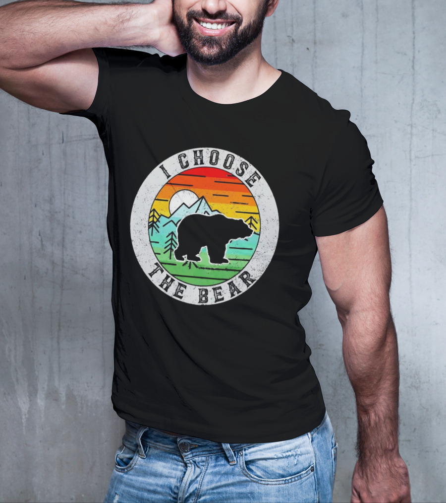 I Choose The Bear Vintage Sunset Mountains T-Shirt