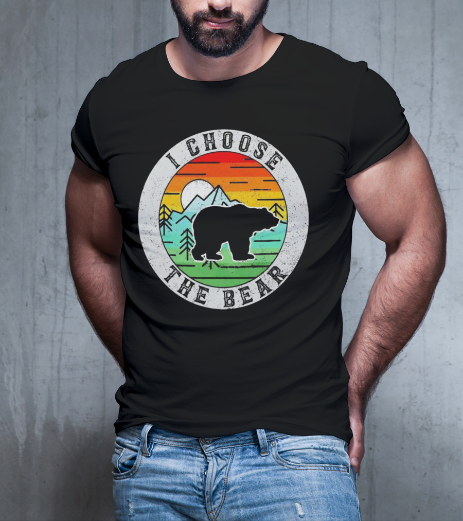 I Choose The Bear Vintage Sunset Mountains T-Shirt
