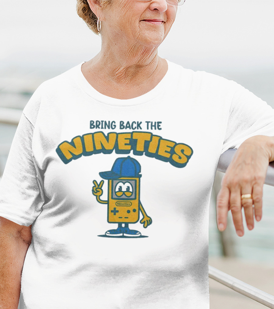 Bring Back The Nineties Nostalgia Cartoon Game Console With Cap T-Shirt
