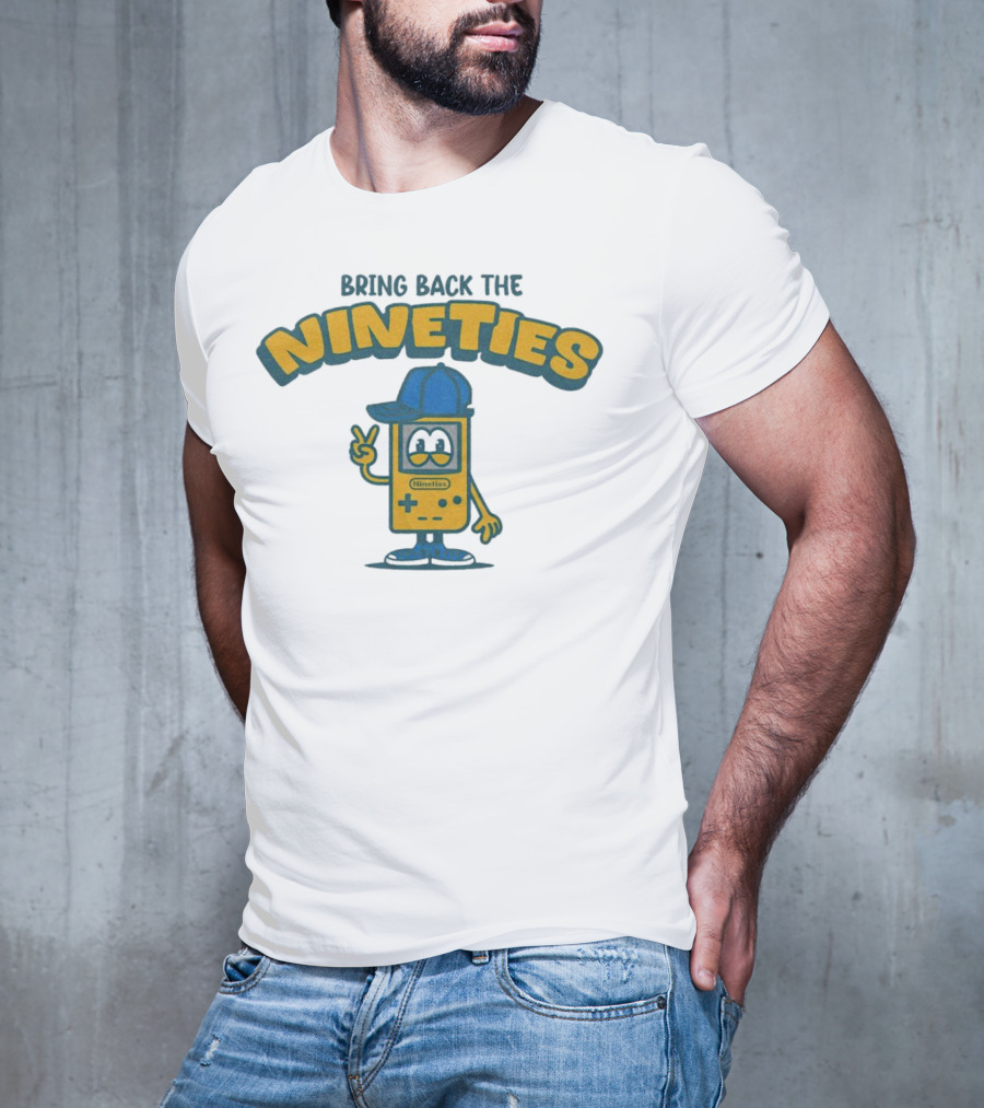 Bring Back The Nineties Nostalgia Cartoon Game Console With Cap T-Shirt
