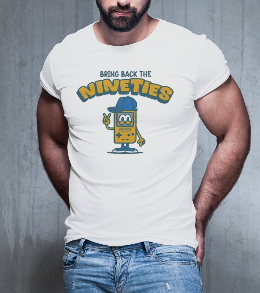 Bring Back The Nineties Nostalgia Cartoon Game Console With Cap T-Shirt