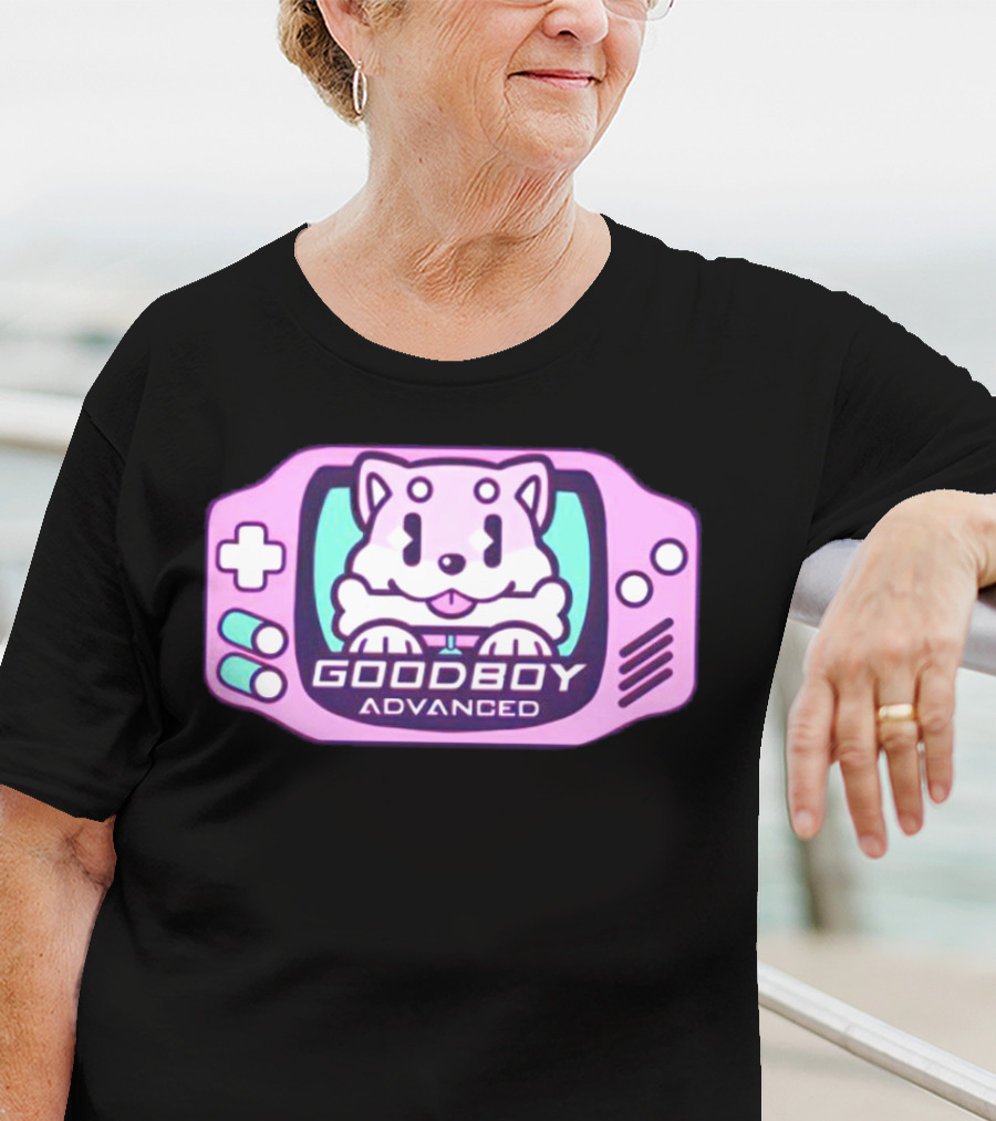 Goodboy Advanced Pastel Gaming Handheld Console Dog Character T-Shirt