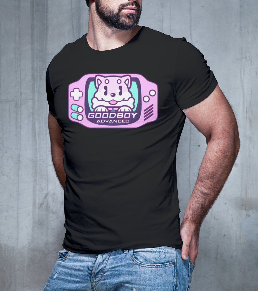 Goodboy Advanced Pastel Gaming Handheld Console Dog Character T-Shirt