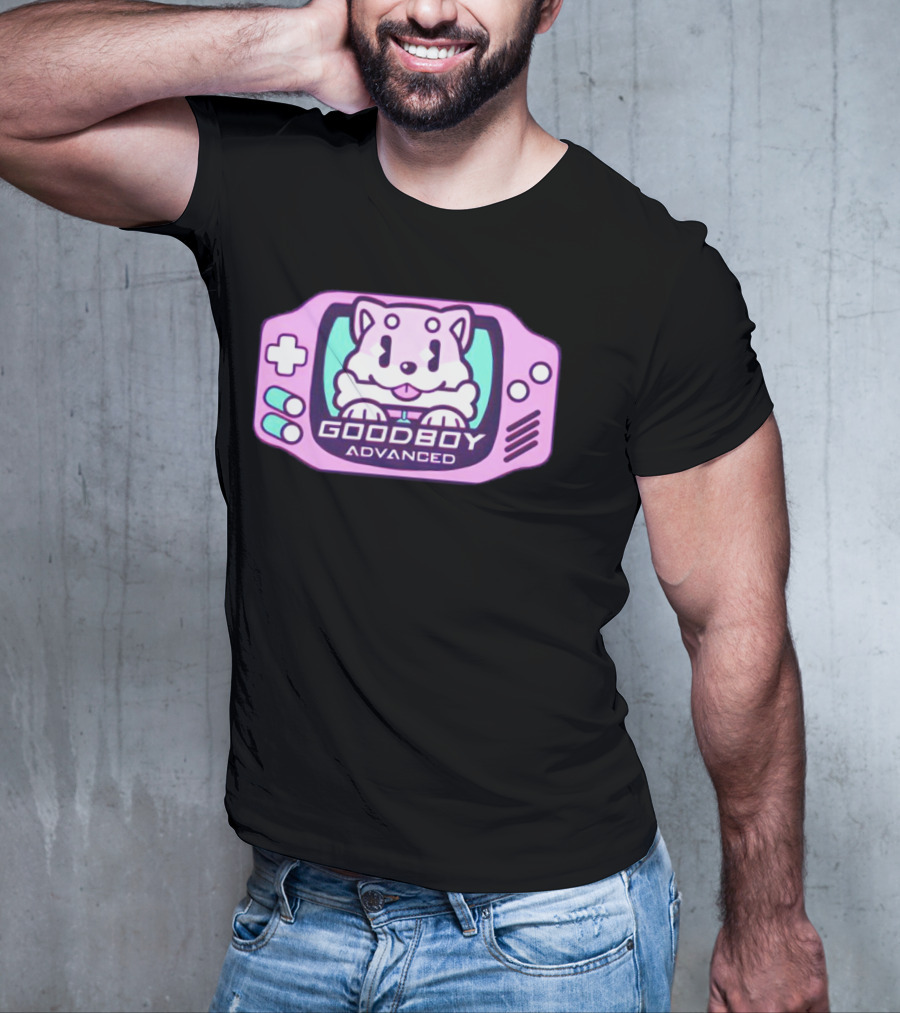 Goodboy Advanced Pastel Gaming Handheld Console Dog Character T-Shirt