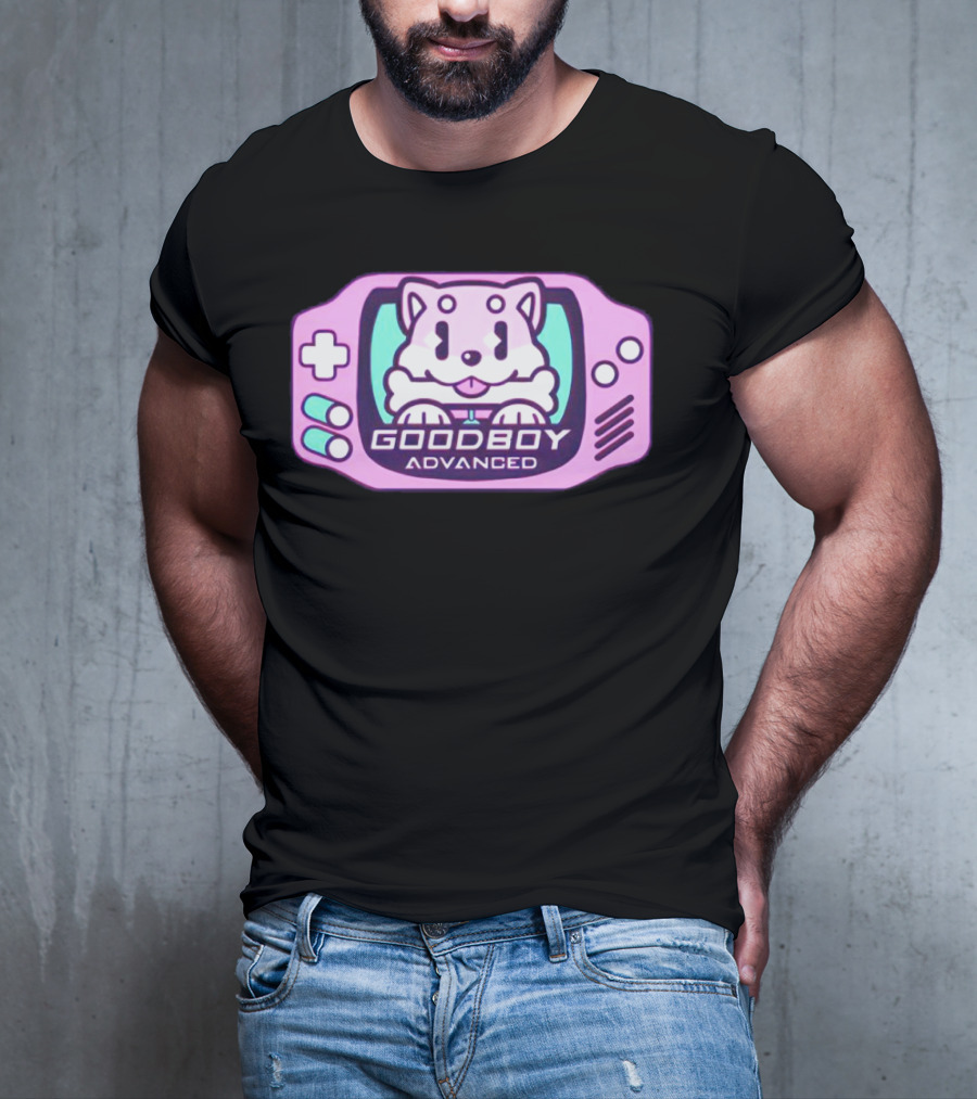 Goodboy Advanced Pastel Gaming Handheld Console Dog Character T-Shirt