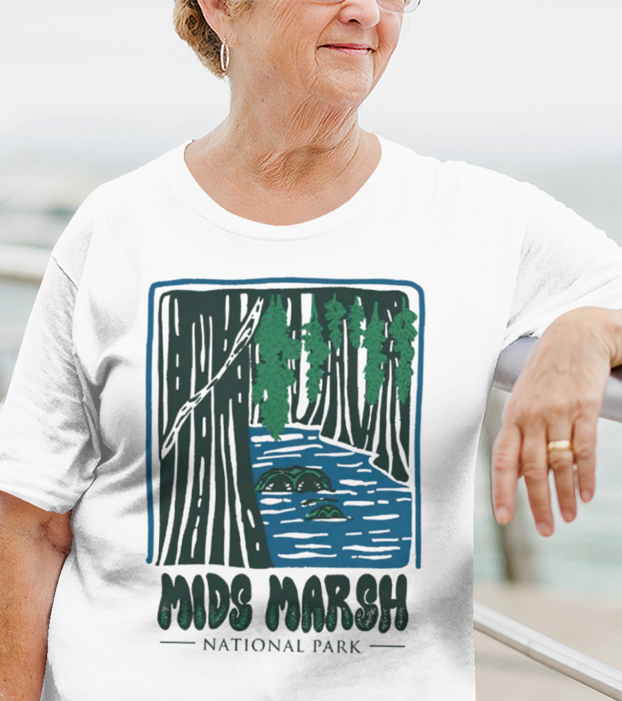 Mids Marsh National Park Forest River Scene T-Shirt