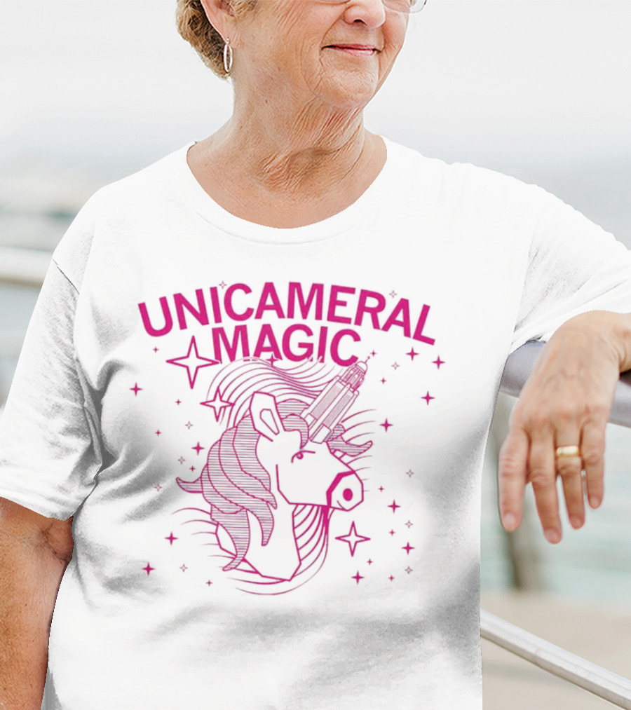 Unicameral Magic Neon Unicorn Capitol Stars T-Shirt