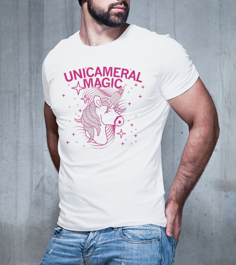 Unicameral Magic Neon Unicorn Capitol Stars T-Shirt