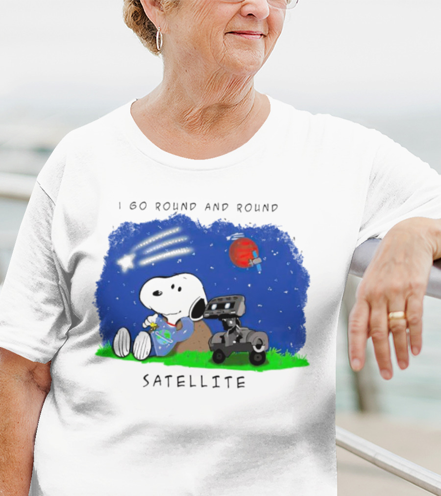 Snoopy I Go Round And Round Satellite Space Adventure T-Shirt