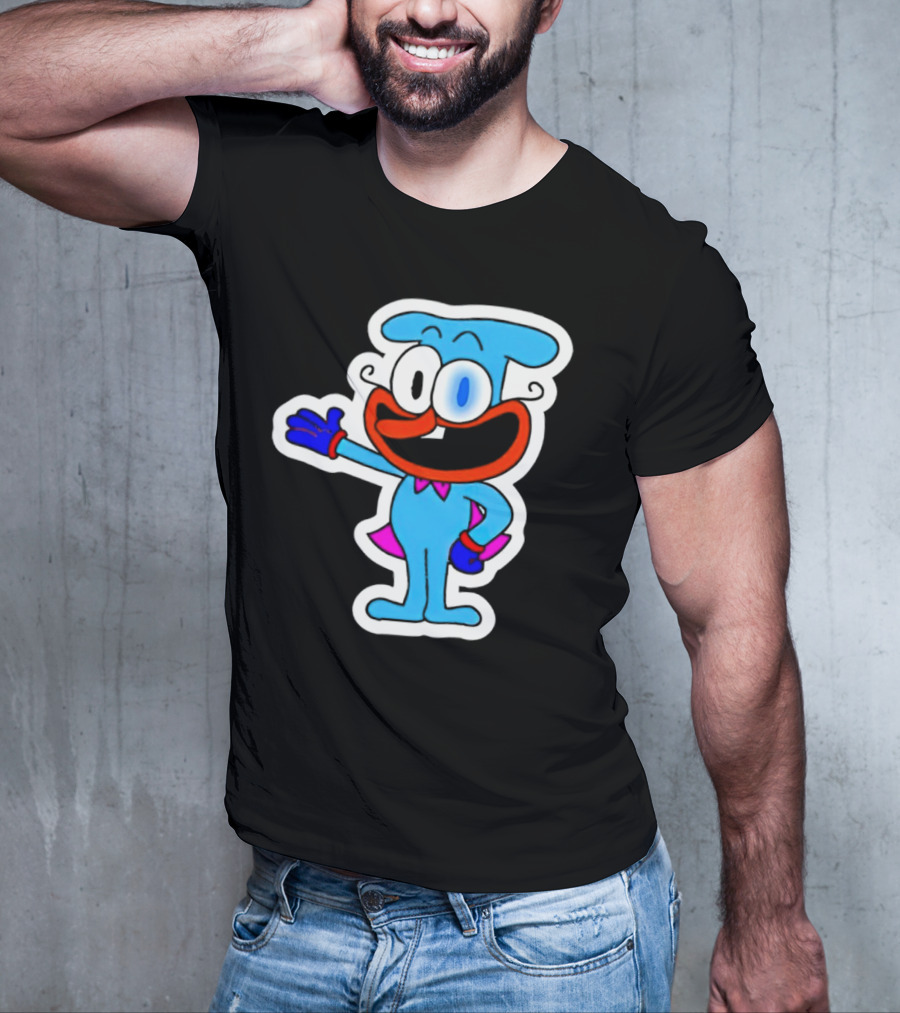 The Doise Cartoon Character With Blue Outfit And Red Accent Detailing T-Shirt
