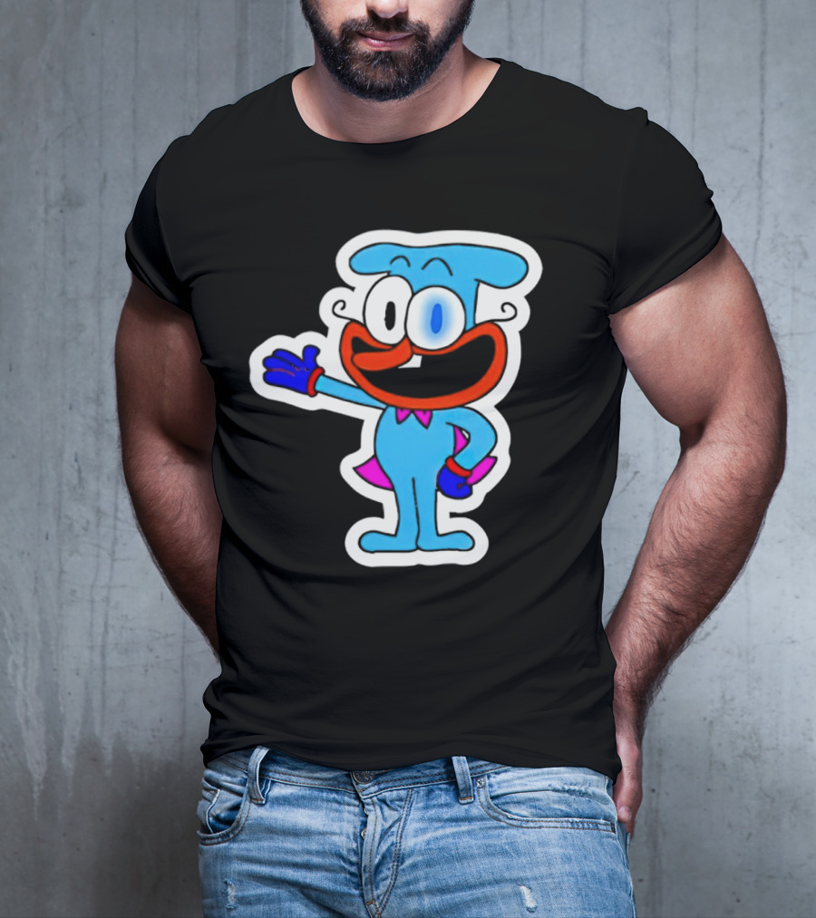 The Doise Cartoon Character With Blue Outfit And Red Accent Detailing T-Shirt