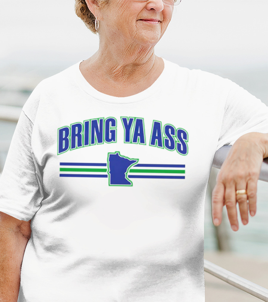 Bring Ya Ass Minnesota Timberwolves Map T-Shirt