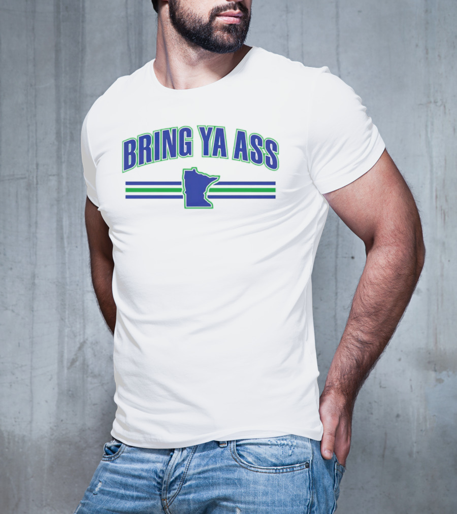 Bring Ya Ass Minnesota Timberwolves Map T-Shirt