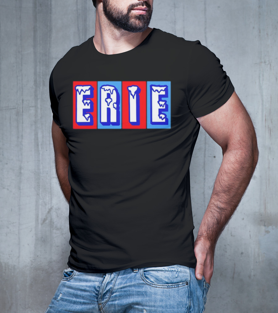 ERIE Ice Block Letters T-Shirt