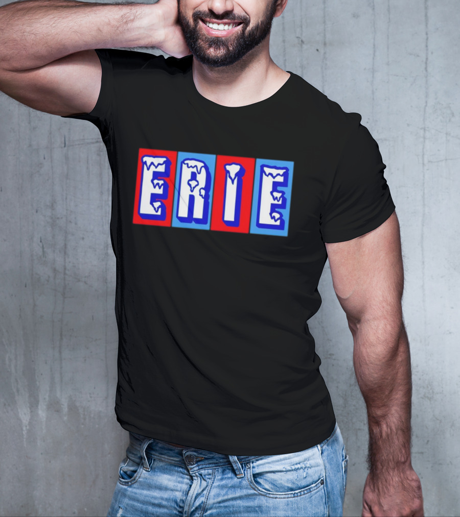 ERIE Ice Block Letters T-Shirt