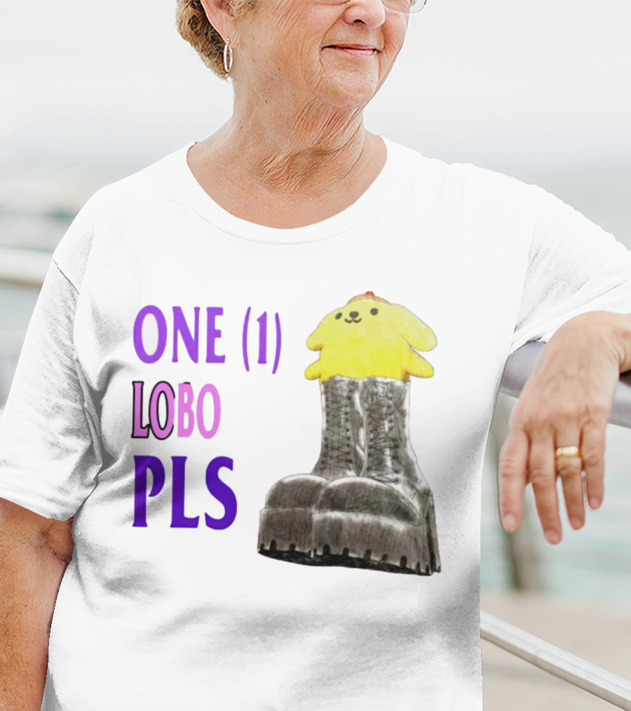 ONE (1) LOBO PLS Yellow Character Black Boots T-Shirt