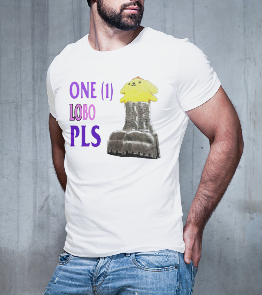 ONE (1) LOBO PLS Yellow Character Black Boots T-Shirt