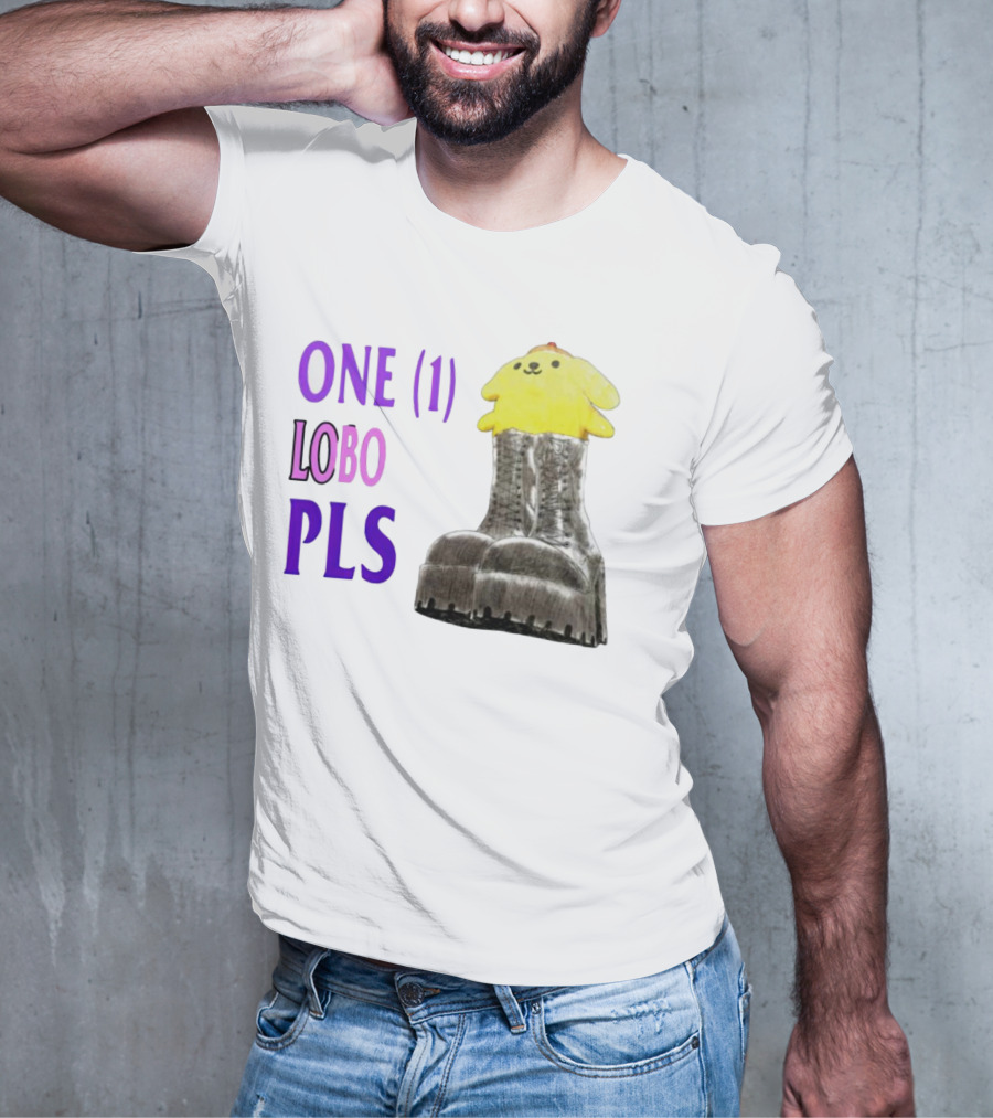 ONE (1) LOBO PLS Yellow Character Black Boots T-Shirt