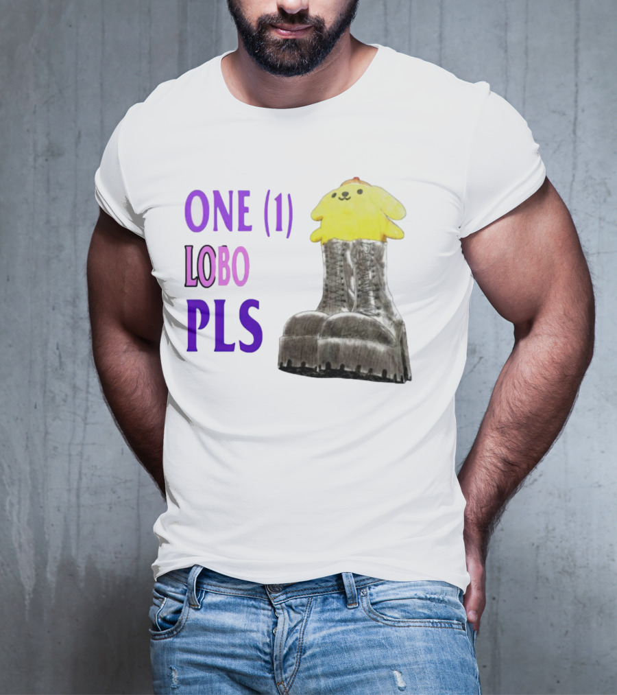 ONE (1) LOBO PLS Yellow Character Black Boots T-Shirt
