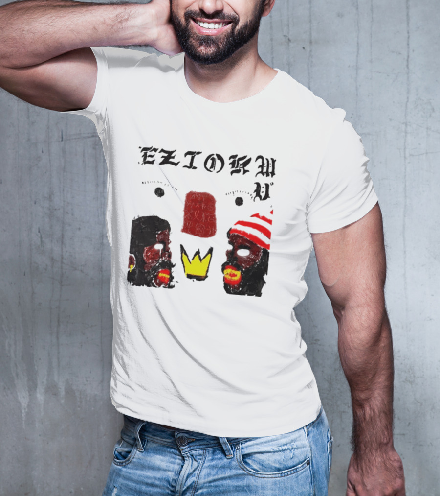 Eziokwu Mixtape Album Crowned Faces With Red Beanie And Glowing Accents T-Shirt