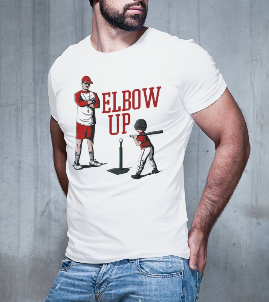 Elbow Up Baseball Coach Batting Stance T-Shirt