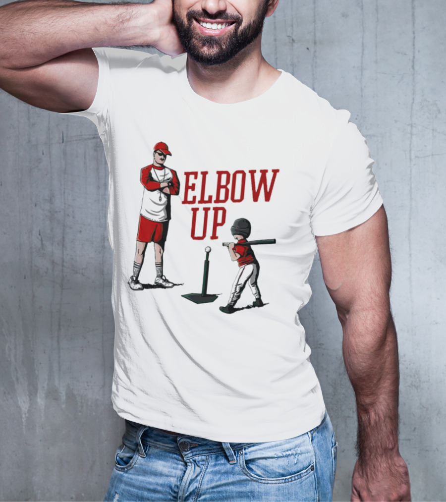 Elbow Up Baseball Coach Batting Stance T-Shirt