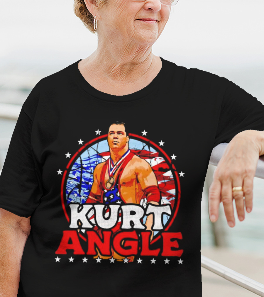Kurt Angle Patriotic Stars And Stripes Wrestling T-Shirt