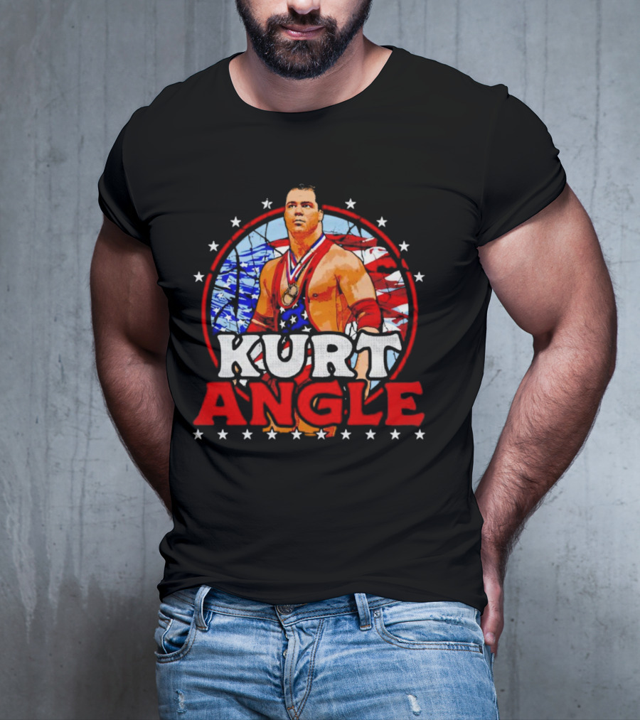 Kurt Angle Patriotic Stars And Stripes Wrestling T-Shirt