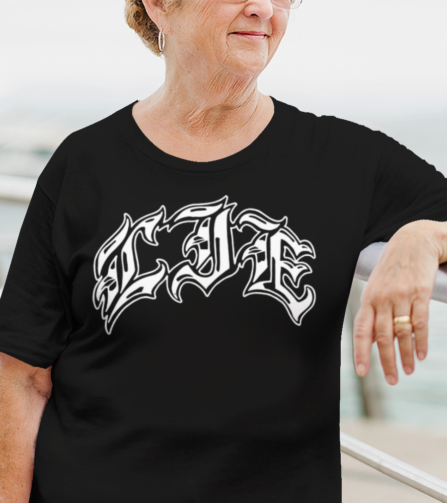 LIE Latinos Run Hardcore Gothic Styled Text T-Shirt