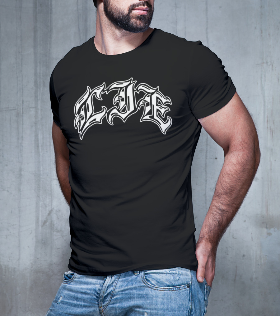 LIE Latinos Run Hardcore Gothic Styled Text T-Shirt