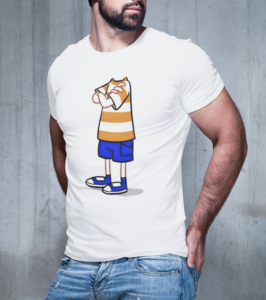 Phineas Ferb Cartoon Style Stun Body Outfit Blue Shorts T-Shirt